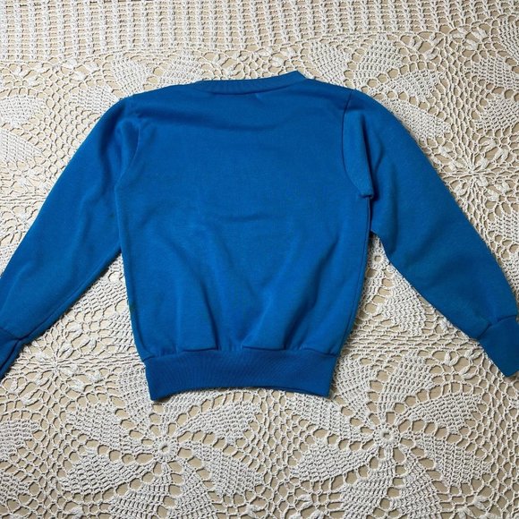 Vintage 1980s Garfield Blue Pullover Crewneck Sweat Shirt 8-10 Years - Picture 7 of 8